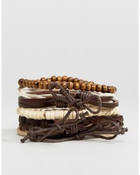 Reclaimed Vintage Inspired Bracelet Pack In Brown
