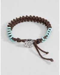Icon Brand Wax Cord Bracelet In Browngreen