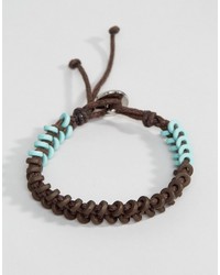 Icon Brand Wax Cord Bracelet In Browngreen