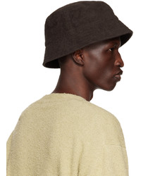 Auralee Brown Organic Cotton Terrycloth Bucket Hat