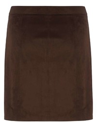 Dorothy Perkins Tall Chocolate Button Up Mini Skirt