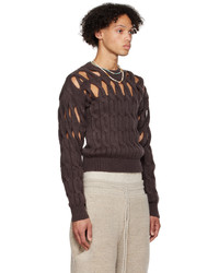Isa Boulder Brown Basket Sweater