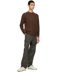 Beams Plus Brown Cable Sweater