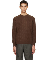Beams Plus Brown Cable Sweater