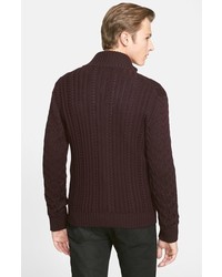Etro Cable Knit Full Zip Wool Sweater