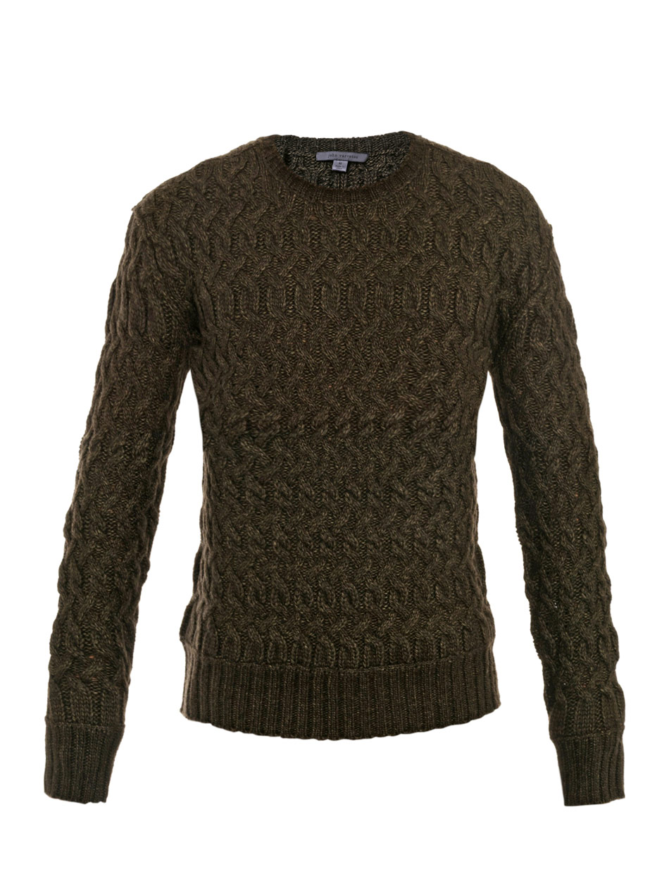 John Varvatos Cable Knit Sweater, $144 | MATCHESFASHION.COM | Lookastic