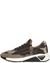 Dark Brown Camouflage Athletic Shoes
