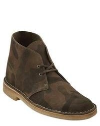 Dark Brown Camouflage Leather Shoes