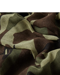 Saint Laurent Camouflage Print Wool Gauze Scarf