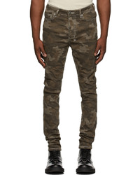 Dark Brown Camouflage Skinny Jeans