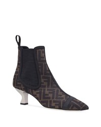 Fendi Monogrammed Colibri Pointed Ankle Boots