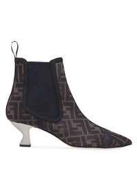 Fendi Monogrammed Colibri Pointed Ankle Boots