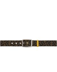 Fendi Brown And Yellow Forever Graphic Belt