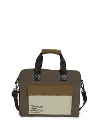 Ted Baker London Freds Colorblock Docut Bag In Khaki At Nordstrom
