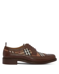 Dark Brown Canvas Derby Shoes