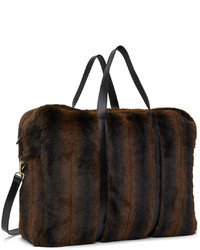 Ernest W. Baker Brown Faux Fur Duffle Bag