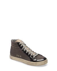 Dark Brown Canvas High Top Sneakers