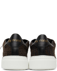 By Walid Embroidered Silk Sneakers