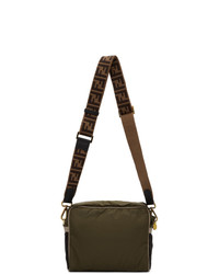 Fendi Khaki And Brown Medium Messenger Bag