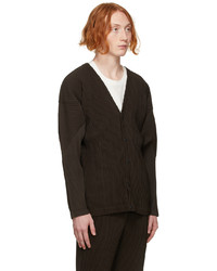 Homme Plissé Issey Miyake Brown Color Pleats Cardigan