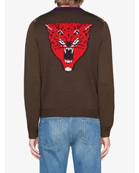 Gucci Square G Cardigan With Tiger