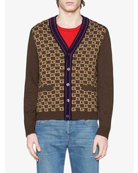 Gucci Square G Cardigan With Tiger