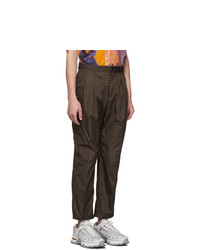 Valentino Brown Nylon Cargo Pants