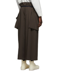 132 5. ISSEY MIYAKE Brown String Gather Trousers