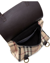 Burberry Bridle Baby Haymarket Check Shoulder Bag Dark Clove Brown