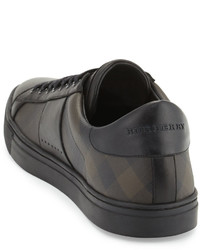 Burberry Ritson Pvc Check Leather Low Top Sneaker Smoked Chocolate