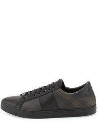 Burberry Ritson Pvc Check Leather Low Top Sneaker Smoked Chocolate