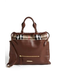 Burberry Big Crush House Check Leather Tote