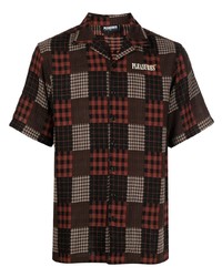 Dark Brown Check Short Sleeve Shirt