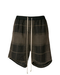 Dark Brown Check Shorts