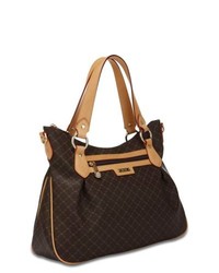 Dark Brown Check Tote Bag