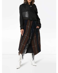 Loewe Check Blanket Layered Wool Cashmere Blend Trench Coat