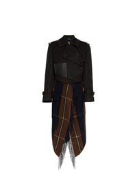 Loewe Check Blanket Layered Wool Cashmere Blend Trench Coat