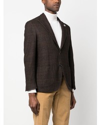 Lardini Check Pattern English Tweed Jacket