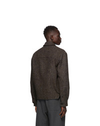Lemaire Brown Tweed Overshirt Jacket