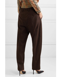 Burberry Layered Wool And Checked Cotton Straight Leg Pants