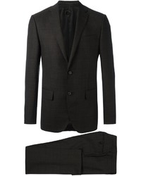 Dark Brown Check Wool Suit