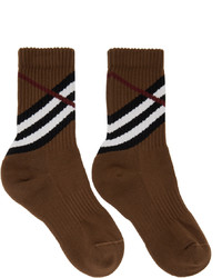 Dark Brown Chevron Socks
