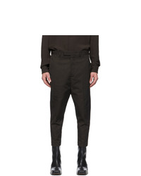 Rick Owens Brown Cropped Astaires Trousers