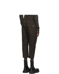 Rick Owens Brown Cropped Bela Trousers