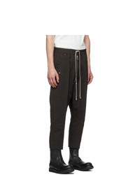 Rick Owens Brown Cropped Bela Trousers