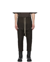 Rick Owens Brown Cropped Performa Trousers