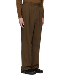 Lemaire Brown Loose Pleated Trousers