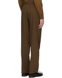 Lemaire Brown Loose Pleated Trousers