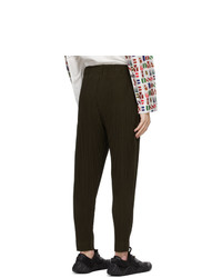 Homme Plissé Issey Miyake Brown Pleats Bottoms 3 Tapered Trousers