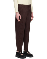 Homme Plissé Issey Miyake Brown Pleats Bottoms 3 Trousers